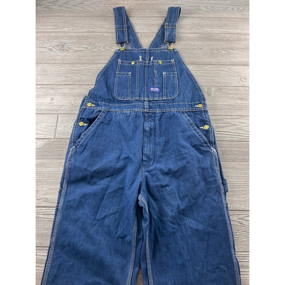 Big Smith Mens Denim Bib Overalls Medium Wash Blue Cotton 34x30 94028SW9